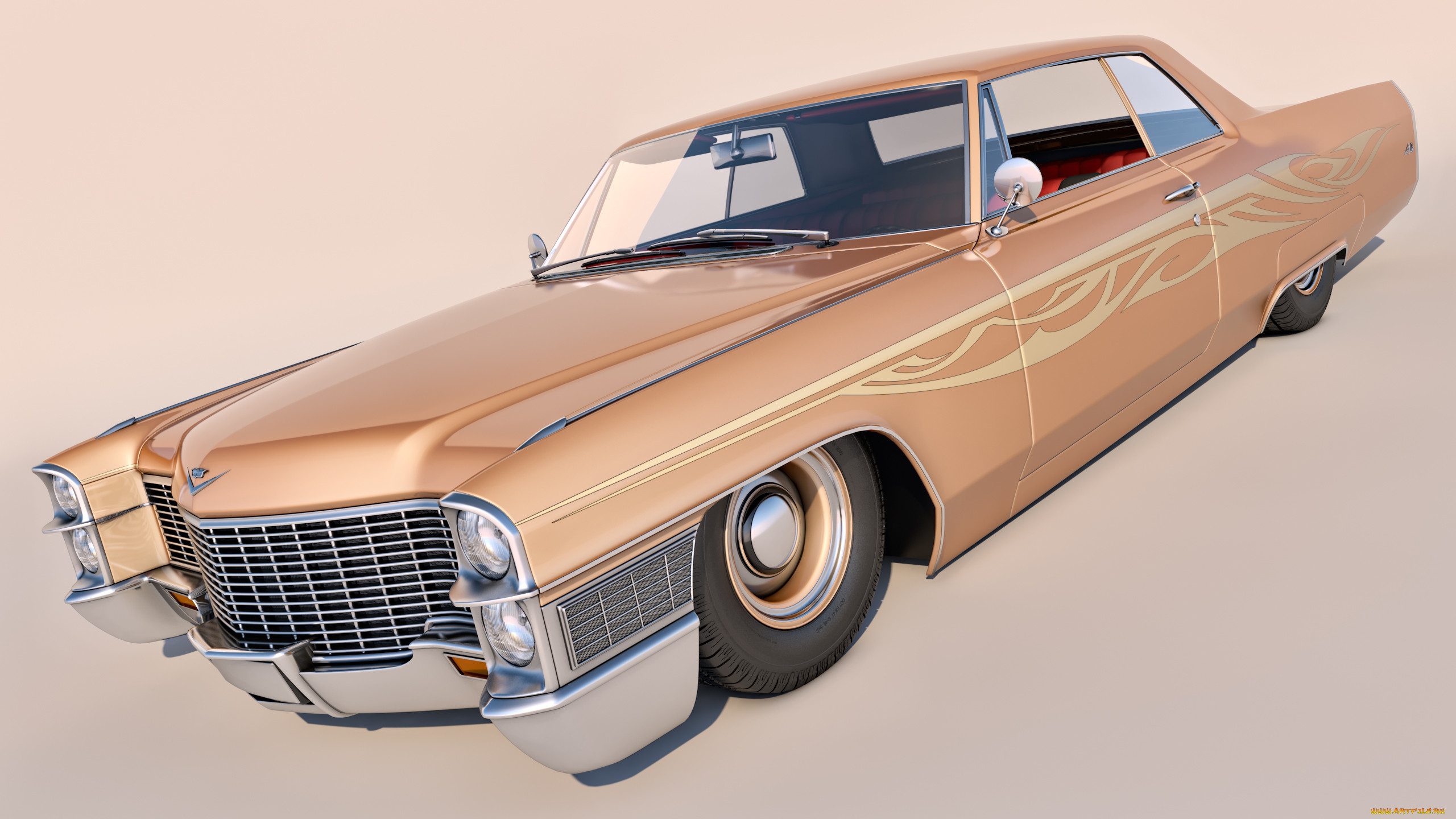 , 3, coupe, deville, cadillac, 1965